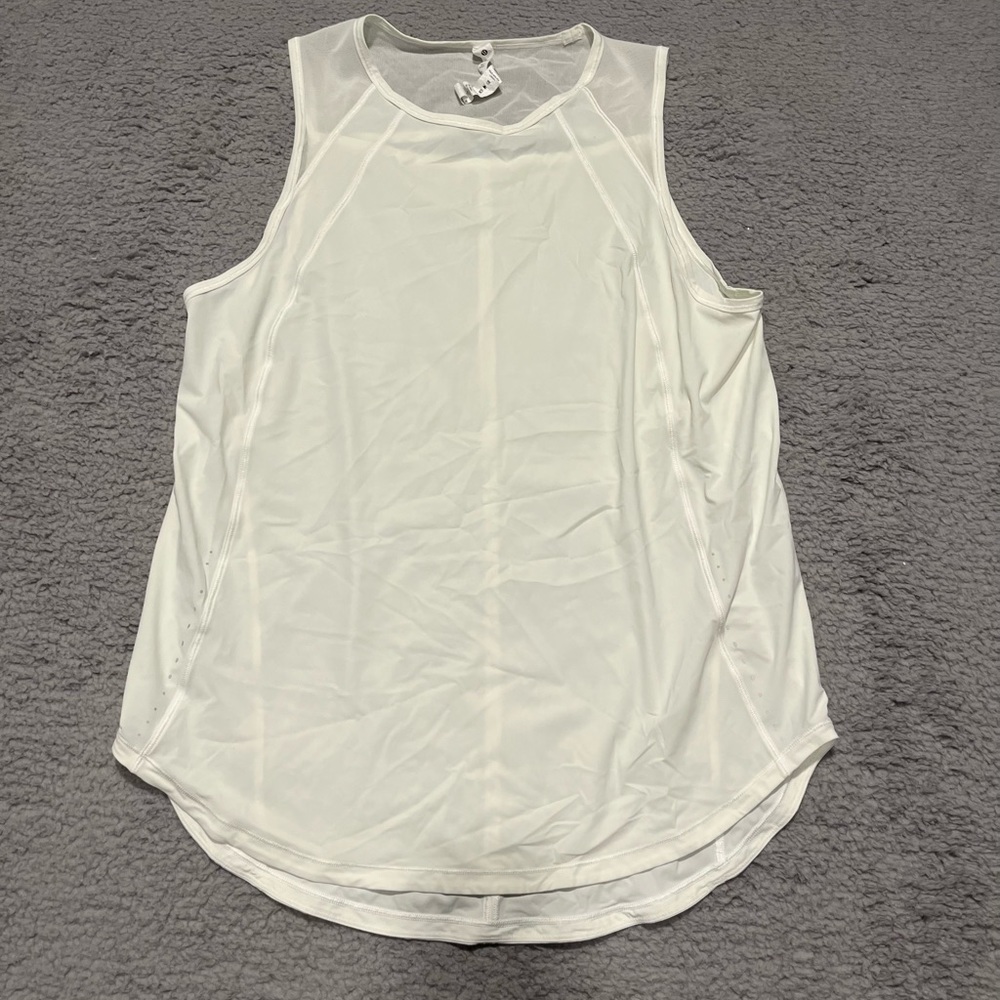 Lululemon Sculpt Tank White/mint size 10